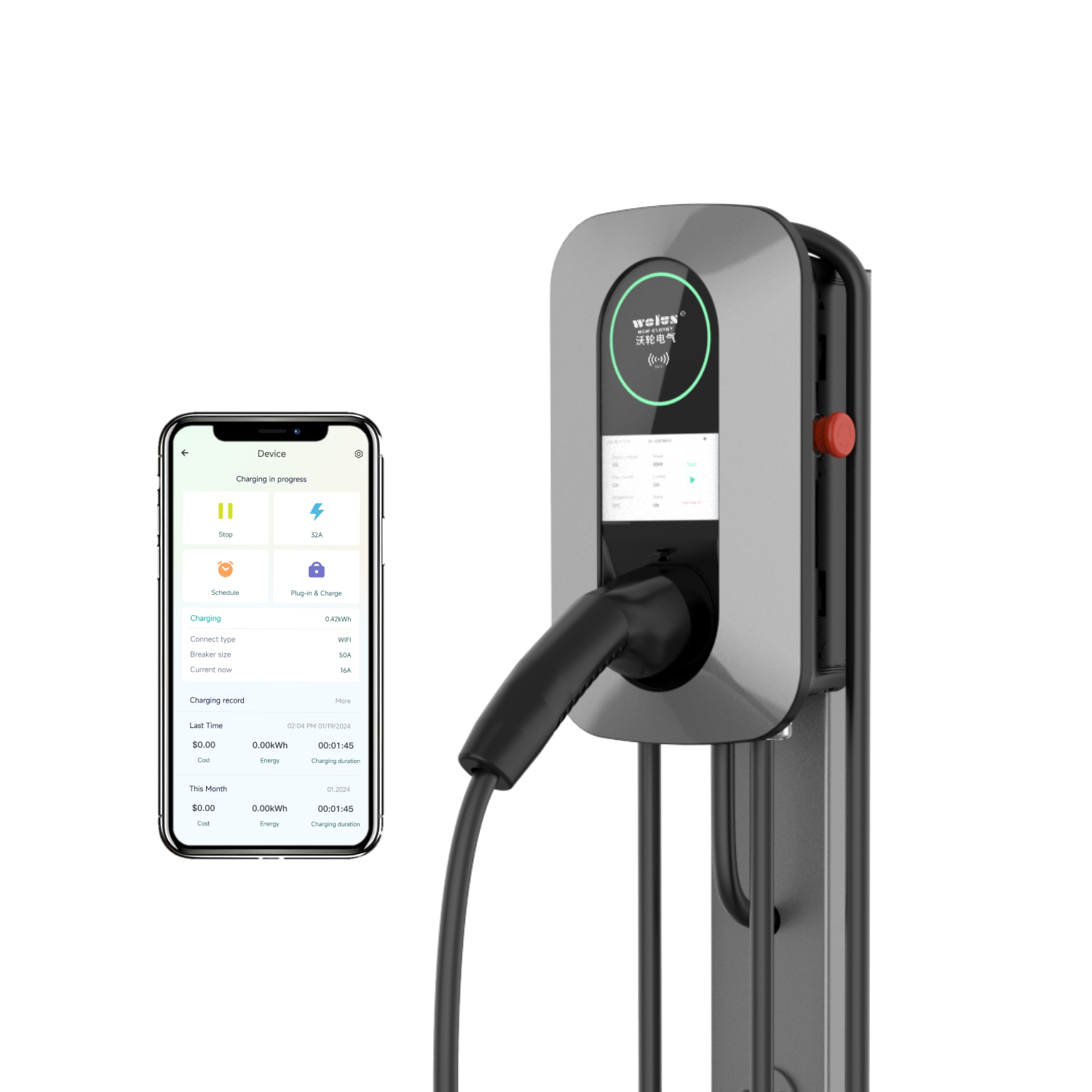 Ev Charging Pile - 22kW AC Ev Tipi Şarj İstasyonu