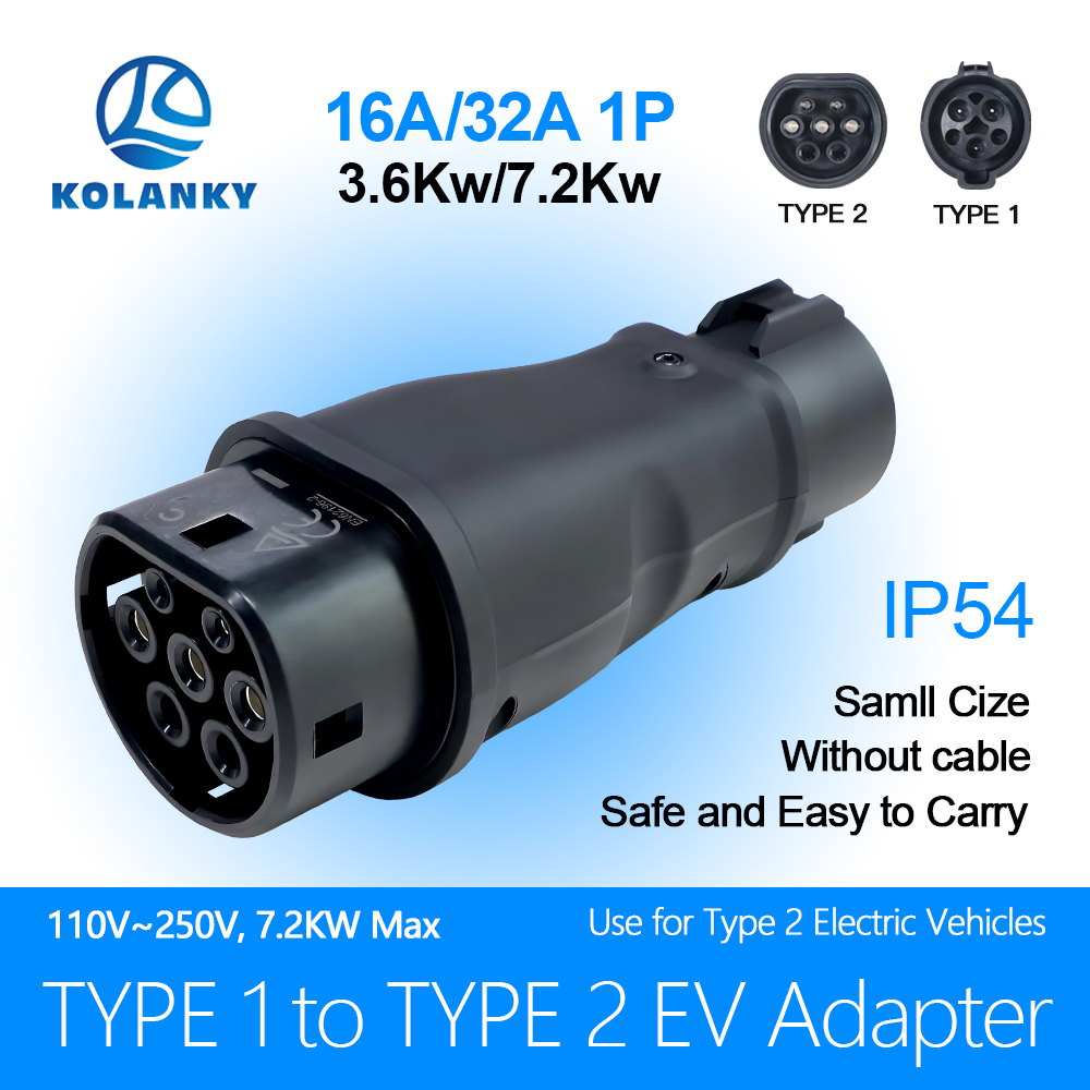 Ev Charger Adapter - Kolanky Tip1 - Tip2 EV Şarj